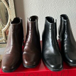2 pair of sports ankle boots , black never worn, brown wore couple times .